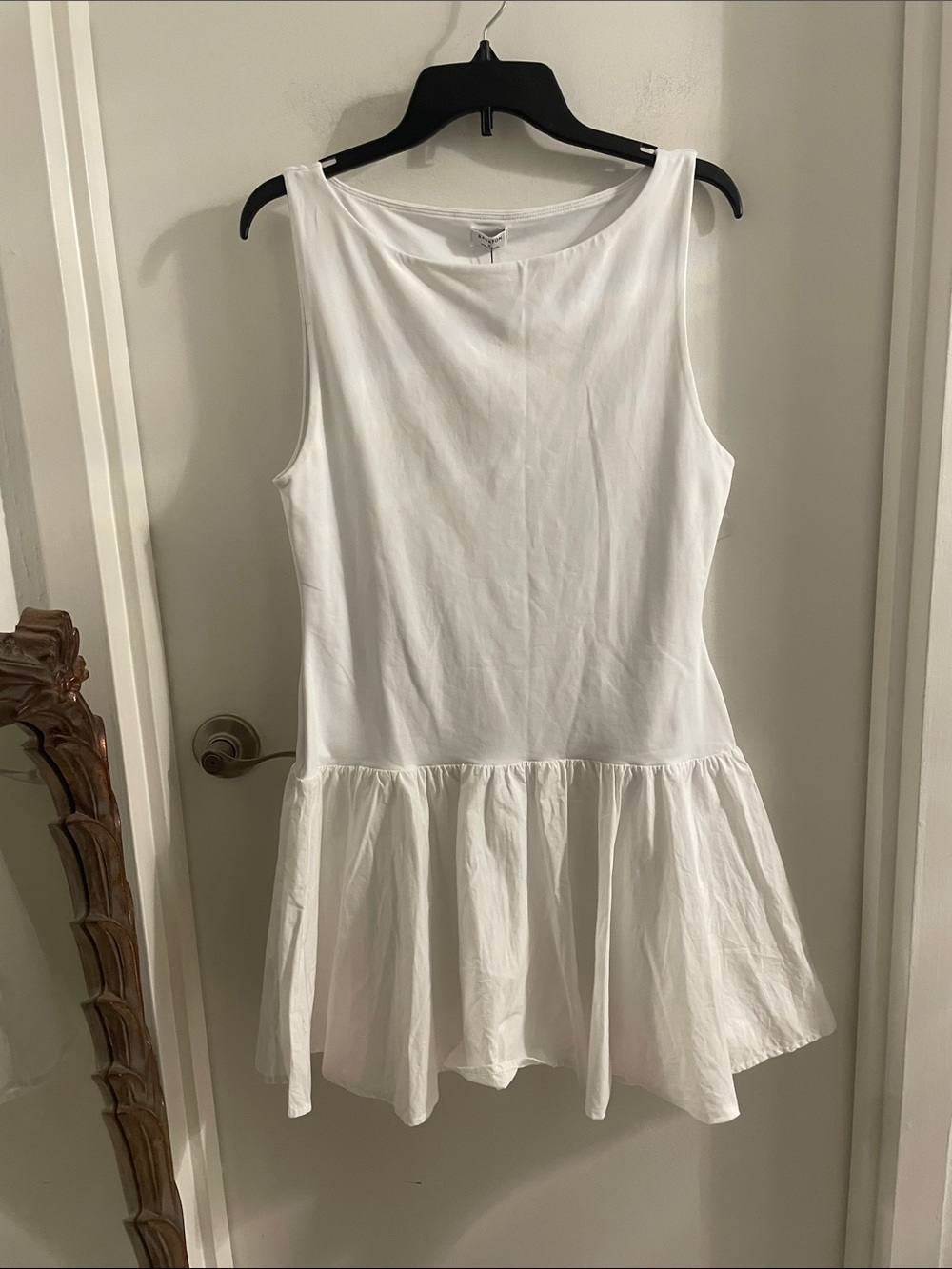 NWT Aritzia XL Babaton Segment Bright White Poplin Cotton blend Dress